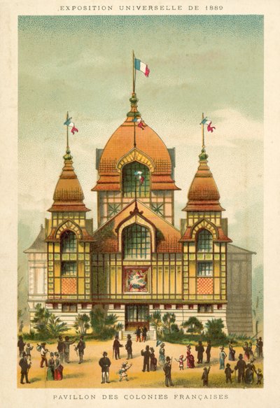 Pavillonen for de franske kolonier, Exposition Universelle 1889, Paris af French School