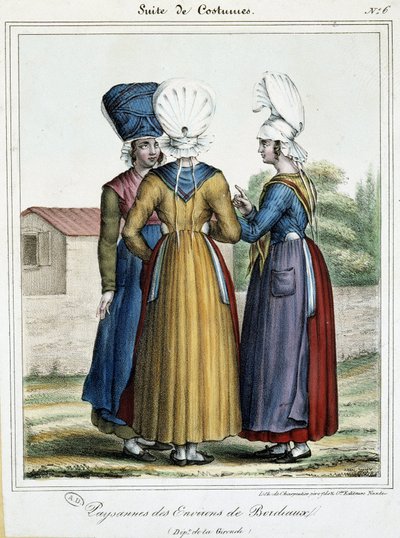Bønder i Bordeaux - litografi af French School