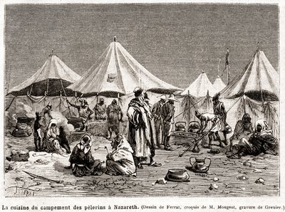 Penitence pilgrimsrejse til de hellige steder fra 25. april til 8. juni 1882 (gravering) af French School