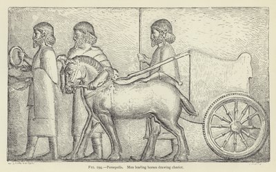 Persepolis, Mænd, der fører heste, der trækker vogn af French School