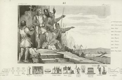 Philip II of France wins the Battle of Bouvines after prayer, 1214  af French School
