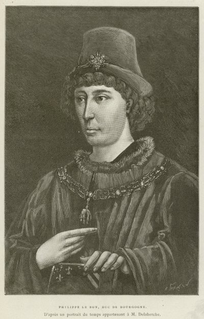 Philippe Le Bon, hertug af Bourgogne (gravering) af French School
