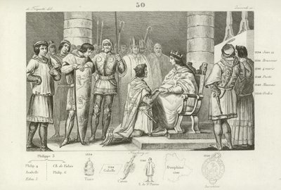 Philippe VI af Valois hylder Edward III af England, men kun som hertug af Aquitaine af French School