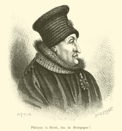 Filip den dristige, hertug af Bourgogne (gravering) af French School