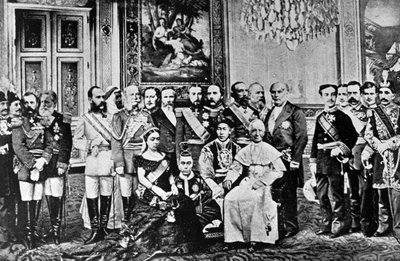 Fotomontage af verdensherskere, 1867 (collaged bw-billeder) af French School