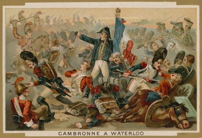 Pierre Cambronne, fransk general, ved slaget ved Waterloo, 1815 af French School