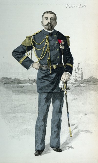 Pierre Loti (1850-1923), forsideillustration af La Revue Illustree, 1. oktober 1889 af French School