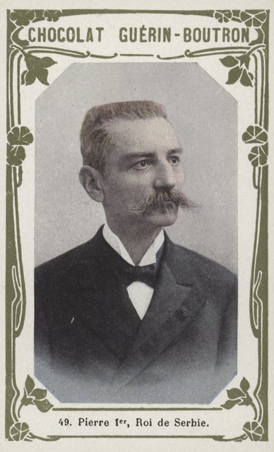 Peter den første, konge af Serbien (farvet foto) af French School