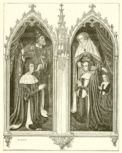 Pierre de Bourbon og Anne de Beaujeu, hans kone af French School