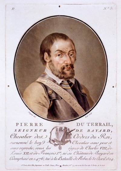 Pierre du Terrail, Lord of Bayard, fra Portraits of Great Men, Illustrious Women, and Memorable Subjects of France, udgivet 1787-92 af French School