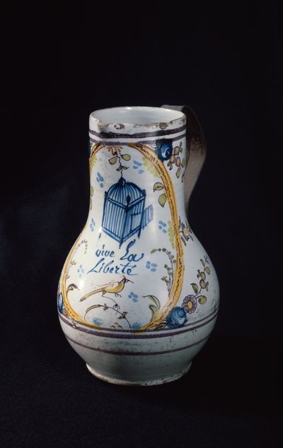 Kande med inskriptionen Vive la Liberte, 1789 (keramik) af French School