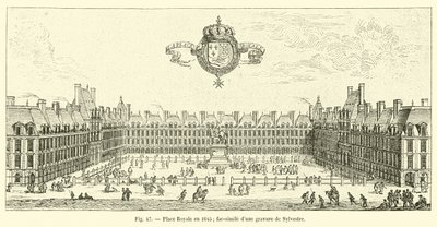 Kongepladsen i 1645; faksimile af et stik af Sylvestre af French School