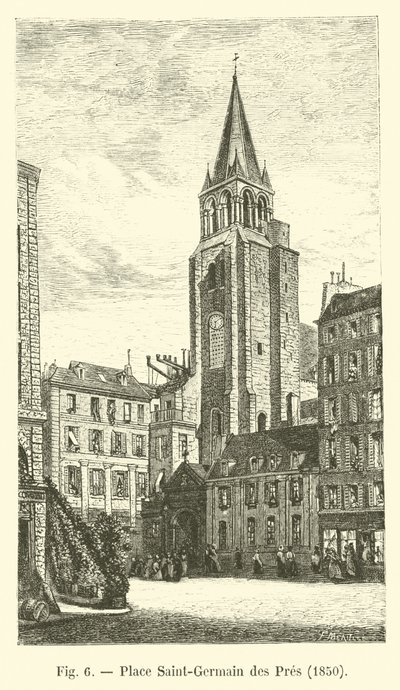 Place Saint-Germain des Pres, 1850 af French School