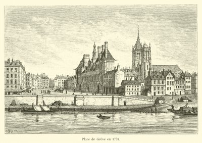 Place de Greve i 1778 af French School