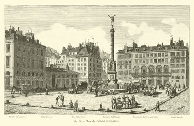 Place du Chatelet, 1820-1855 af French School