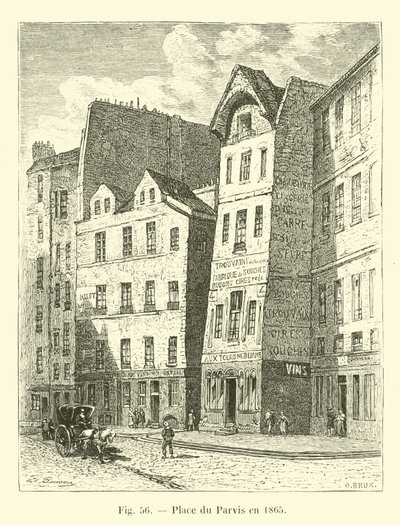 Place du Parvis i 1865 af French School