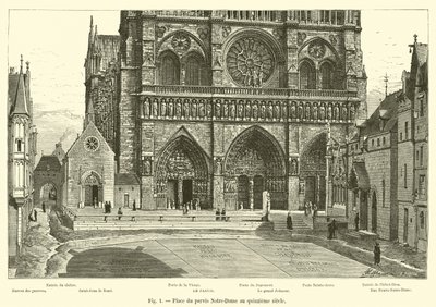 Place du parvis Notre-Dame i det femtende århundrede af French School