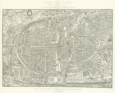 Kort over Paris, under Henri II