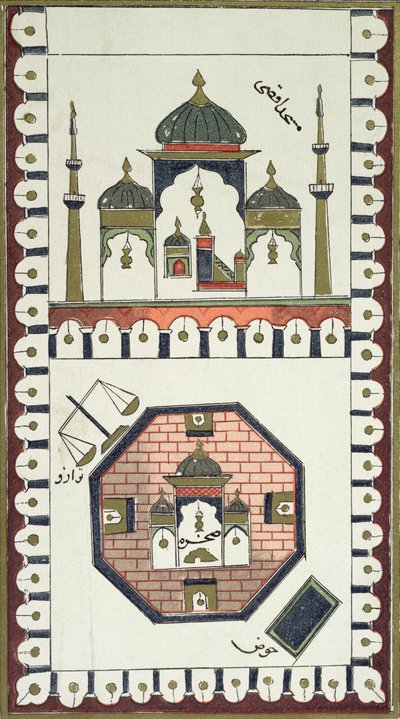 Plan over Al-Aqsa-moskeen og Qubbat Al-Sakhra (Klippekuplen), efter et arabisk manuskript fra det 18. århundrede af French School