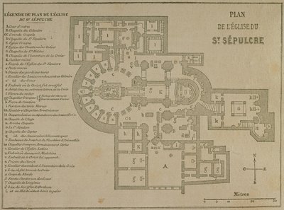 Plan for Den Hellige Gravs Kirke, Jerusalem af French School