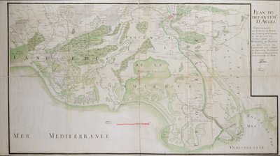 Plan over afdelingerne i Arles, 1789 af French School
