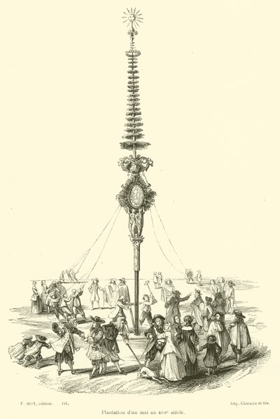 Plantage af en maj i det 17. århundrede (gravering) af French School