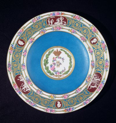 Tallerken fra kejserinde Catherina II (1729-96) af Rusland, Sevres, ca. 1779 (porcelæn) af French School
