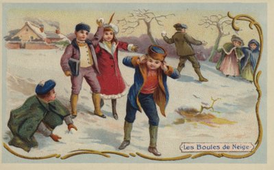 Spille snebolde (chromolitho) af French School