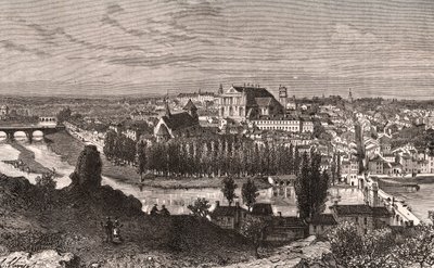 Poitiers - indgravering i "La France illustrée: geografi, historie, statistisk administration" af V.A. Malt-Brown. 1884 af French School