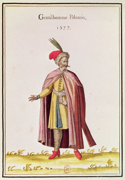 Polsk adelsmand, 1577 (farvestik) af French School