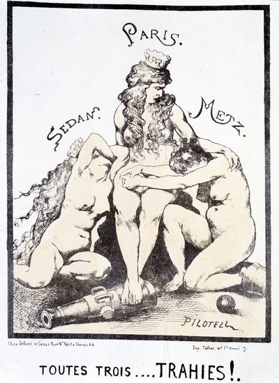 Politisk tegneserie "Alle tre ... forrådt!." af French School
