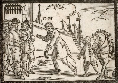 Politiske pjecer Mazarinade: Mazarin befrier prinserne i Le Havre, indgraveret træ af French School