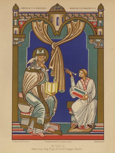 Pave Gregor I (chromolitho) af French School