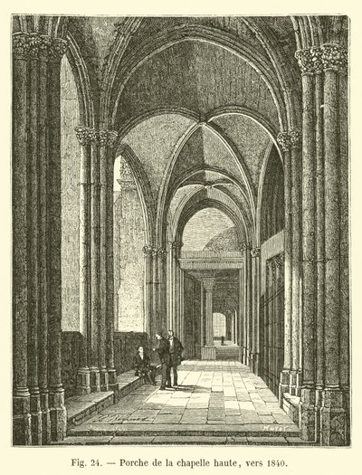 Våbenhus til det øverste kapel, omkring 1840 af French School