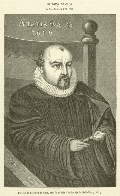 Portræt af Salomon de Caus, i Heidelberg Antiquities Gallery af French School
