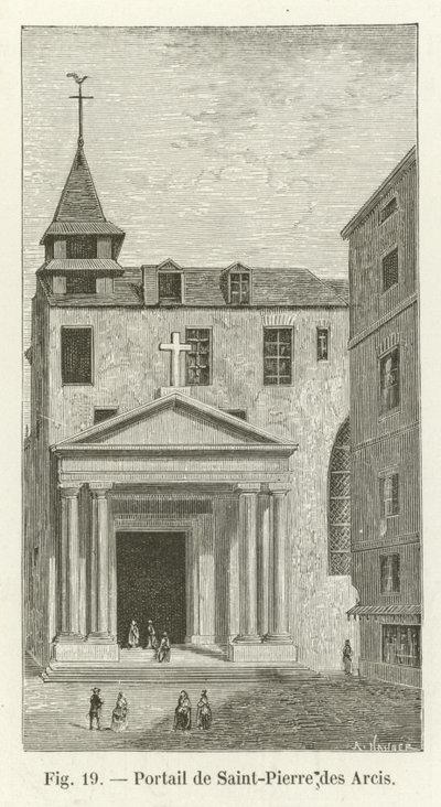 Portal af Saint-Pierre des Arcis af French School