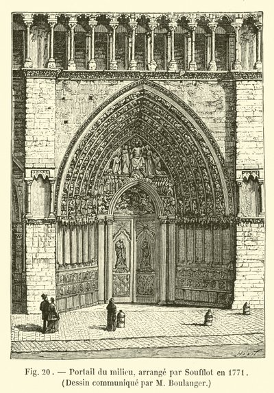 Midterportal, arrangeret af Soufflot i 1771, Tegning meddelt af M Boulanger af French School