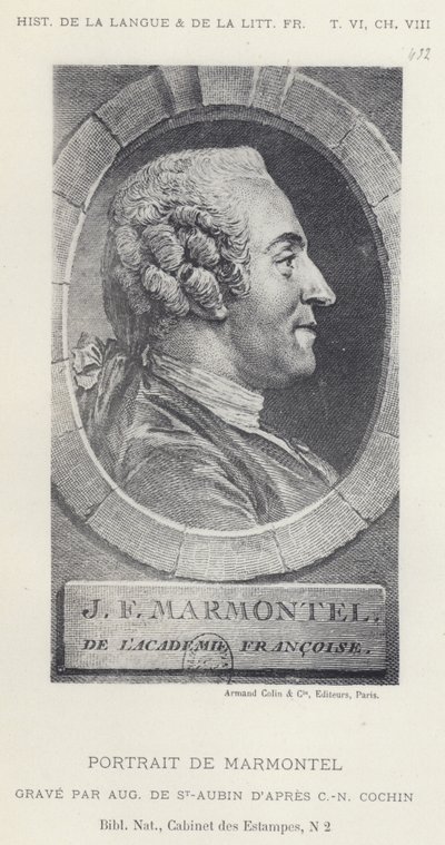 Portræt af Marmontel (litho) af French School