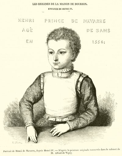 Portræt af Henrik af Navarra, fra Henrik IV (gravering) af French School