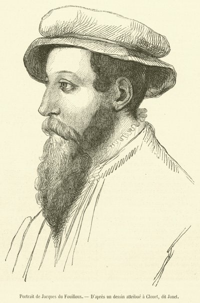 Portræt af Jacques du Fouilloux (gravering) af French School
