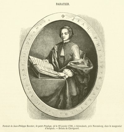 Portræt af Jean-Philippe Baratier (gravering) af French School