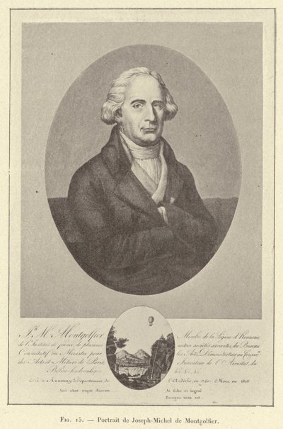 Portræt af Joseph-Michel de Montgolfier (gravering) af French School