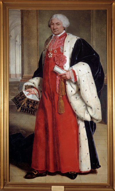Portrait en pied af Claude Ambroise Regnier (1746-1814), advokat i parlamentet og stedfortræder i den tredje stat, justitsminister fra 1802 til 1813 Anonymt maleri. 1700-tallet. Nancy, musee historique lorrain - Portræt i fuld længde af Claude Ambroise R af French School