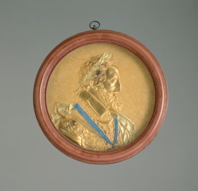 Portrætmedaljon af kong Henrik IV, begyndelsen af det 17. århundrede (guld, træ og skildpadde) af French School