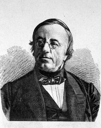 Portræt af A. de la Rive (1801 - 1873), schweizisk fysiker - i "" Album de la Science; berømte videnskabsmænd; Store opdagelser””” 1896. af French School