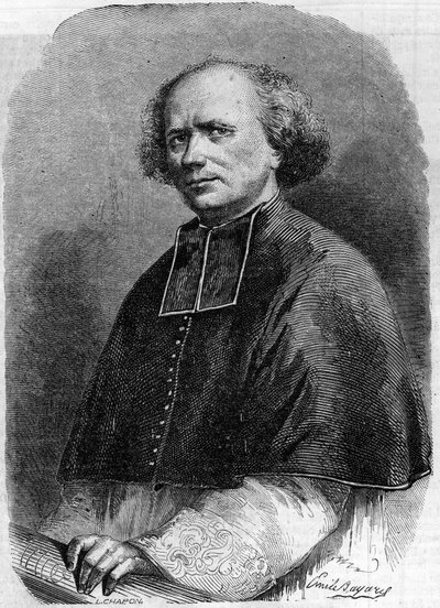 Portræt af Abbe Gaspard Deguerry (1797-1871), Madeleines sogn i Paris. Indgravering i "" Le Monde Illustré"" nr. 207 af 30. marts af French School