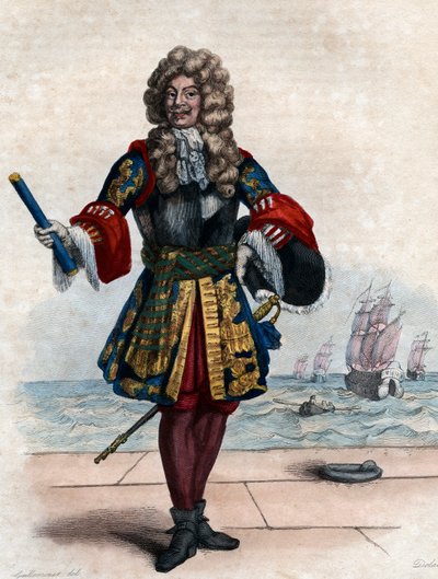 Portræt af Abraham Duquesne (1610-1688), fransk markis og søofficer. af French School