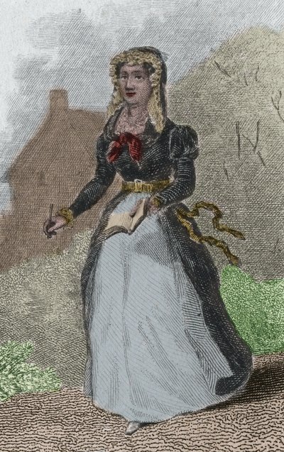 Portræt af Adelaide-Gillette (Adelaide Gillette) Dufrenoy (1765-1825) fransk digtere. Stik fra 1876. af French School
