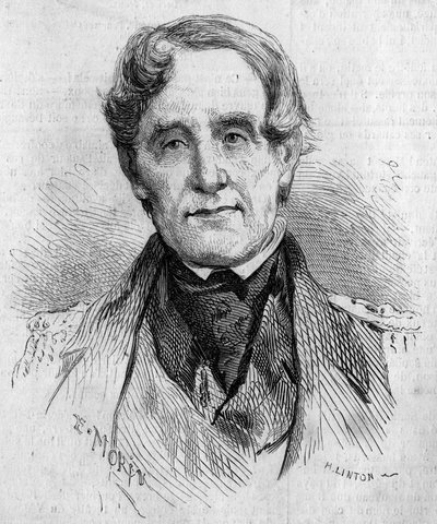 Portræt af admiral Edmund Lyons (1790-1858), chef for den britiske flåde under Krimkrigen (1853-1856). Indgravering af Morin i "" Le Monde Illustré"" nr. 85 af 4. december 1858. af French School