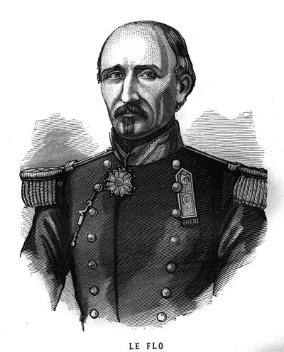 Portræt af Adolphe Le Flo (1804-1887), general for den franske Armee og politiker. Indgravering i “Les Illustrations De L